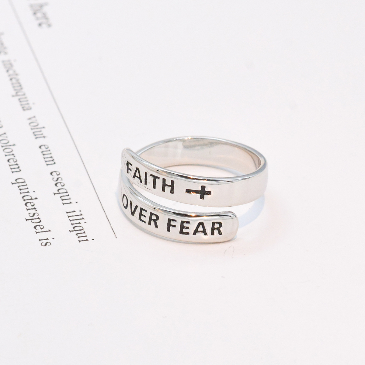 S925 Sterling Silver Adjustable INS Inspirational Retro Simple Ring - Image 10