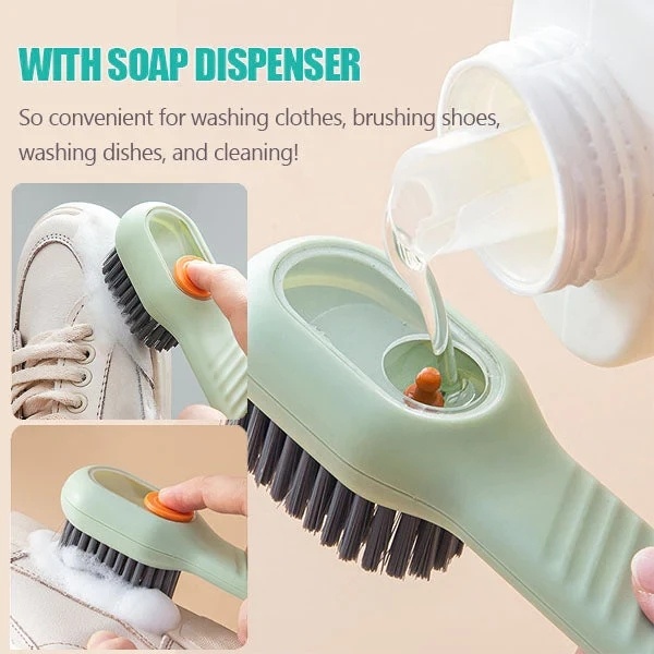 Multifunctional Soft-bristled Shoe Brush Long Handle Brush Automatic Liquid Adding Shoe Clothing Board Brush Cleaning Tool - Image 2