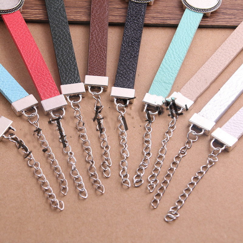 Simple Fashion Bracelet PU Leather Alloy Base Support Buckle 18mm DIY Bracelet - Image 2