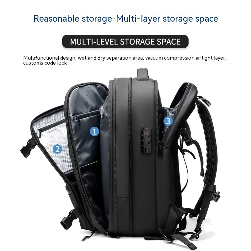 Travel Backpack Men's Business Multifunction Computer Bag Vacuum Compression Large-capacity Backpack - Image 2