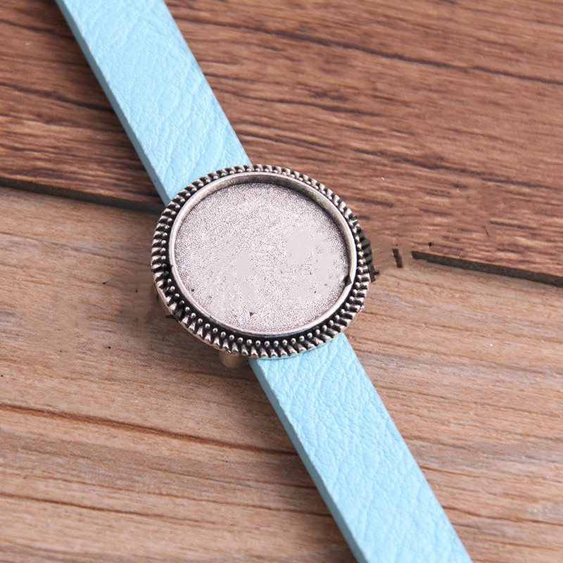 Simple Fashion Bracelet PU Leather Alloy Base Support Buckle 18mm DIY Bracelet