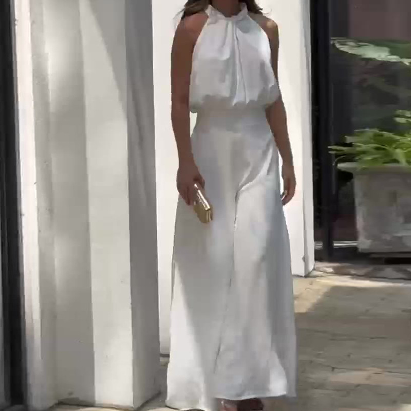 Women's Round Neck Sleeveless High Waist Wide Leg Suit - Image 6