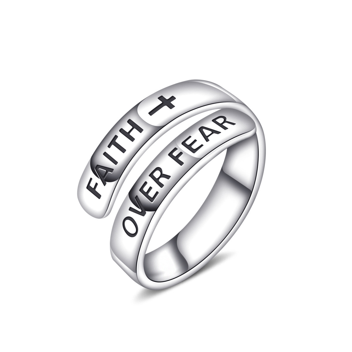 S925 Sterling Silver Adjustable INS Inspirational Retro Simple Ring - Image 5