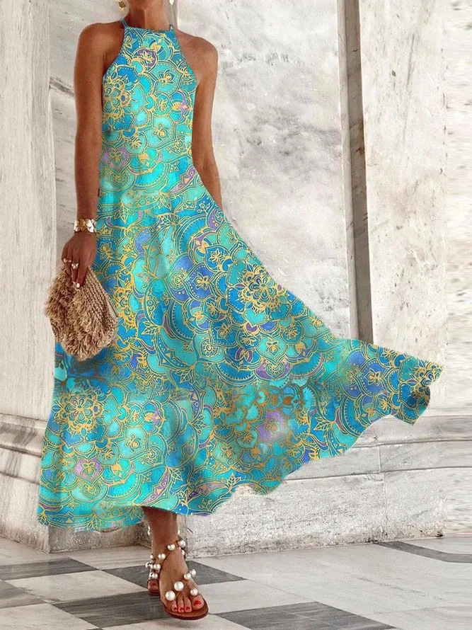 Sleeveless Female Dress Blue And White Porcelain - Image 10