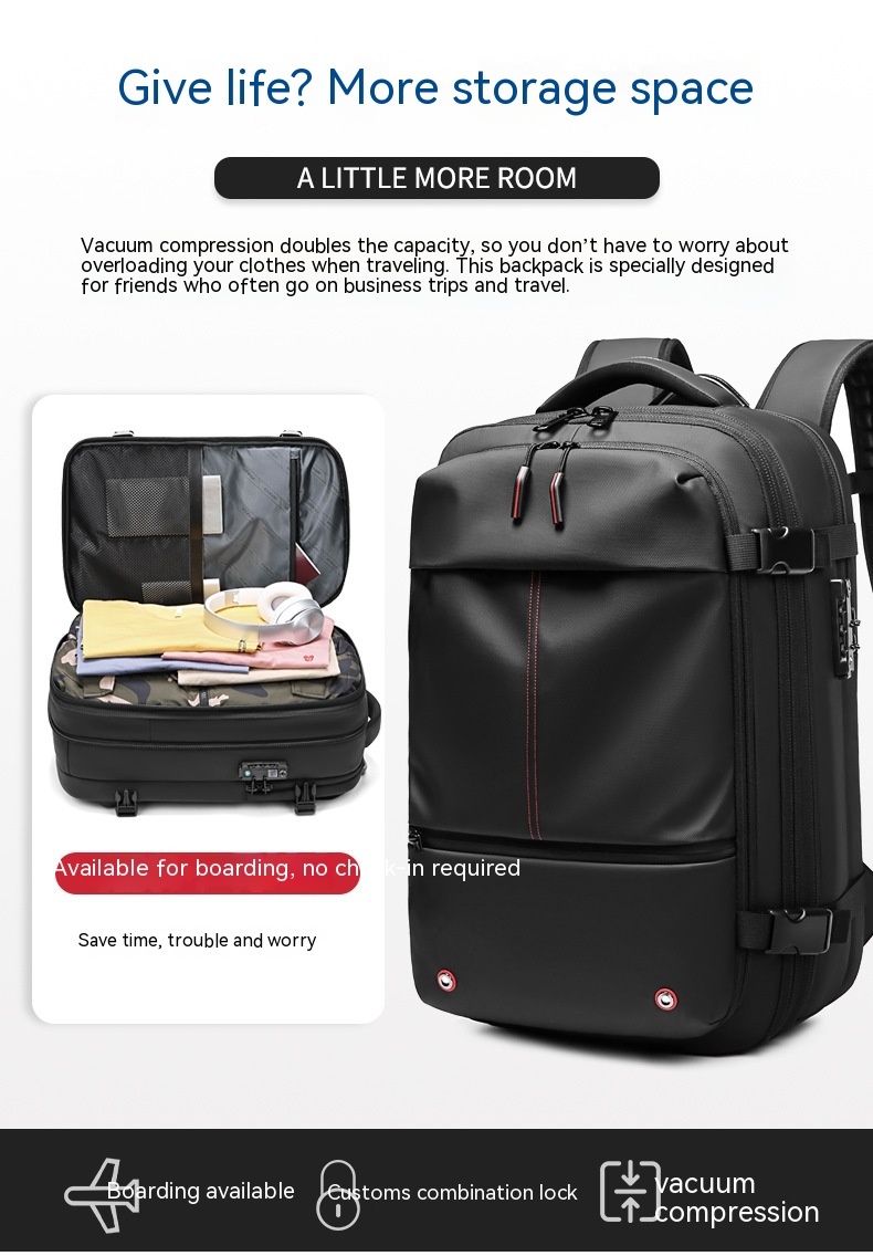 Travel Backpack Men's Business Multifunction Computer Bag Vacuum Compression Large-capacity Backpack - Image 9