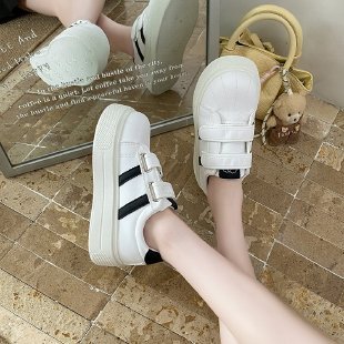 Women's Shell Star Thick-Soled Sneakers 2026 Spring New Arrival, Elevator White Shoes, Velcro Casual Sports Shoes For Women - Image 3