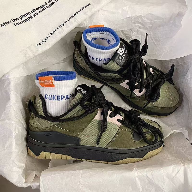 Men's Black Sporty Casual Platform Sneakers - Image 7